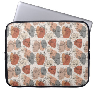 Abstract Feminine Face Pattern Laptop Sleeve