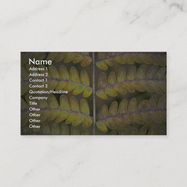 Abstract Fern detail Business Card (Front)