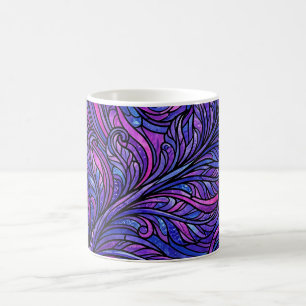 Abstract Fern Leaf Cosmic Purple Coffee Mug