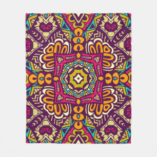 Abstract festive colourful grunge ethnic tribal pa fleece blanket