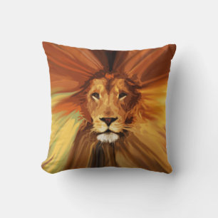 Abstract Fierce Lion Cushion