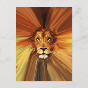 Abstract Fierce Lion Postcard