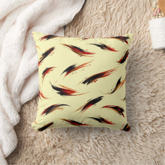 Abstract Fiery Brush Strokes Pattern Cushion