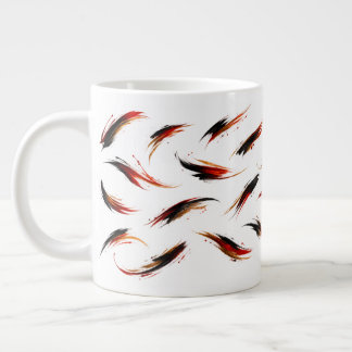 Abstract Fiery Brush Strokes Pattern Large Coffee Mug
