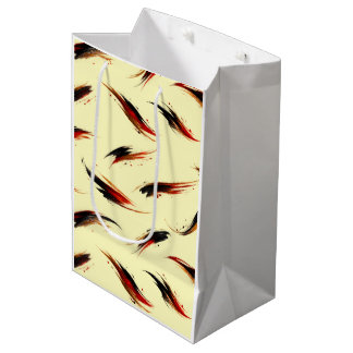 Abstract Fiery Brush Strokes Pattern Medium Gift Bag