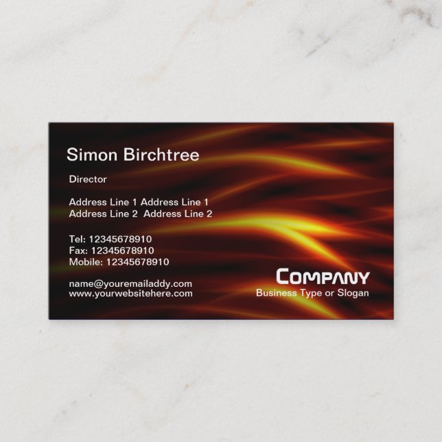 Abstract - Fiery Serpents Texture Business Card (Front)