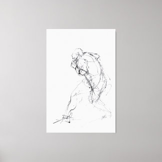 Abstract Figure in Motion Sketch - Canvas Print