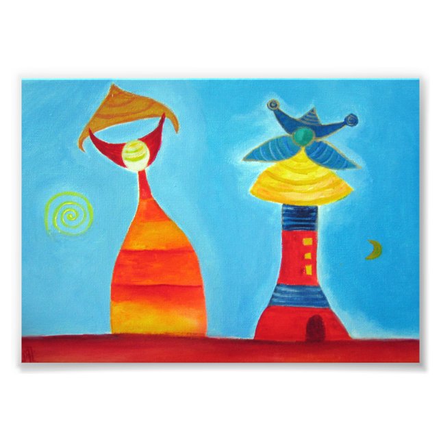 Abstract Figures Love Art Painting Photo Print (Front)