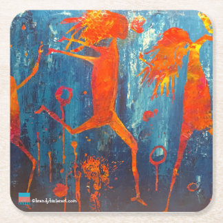 Abstract figures square paper coaster