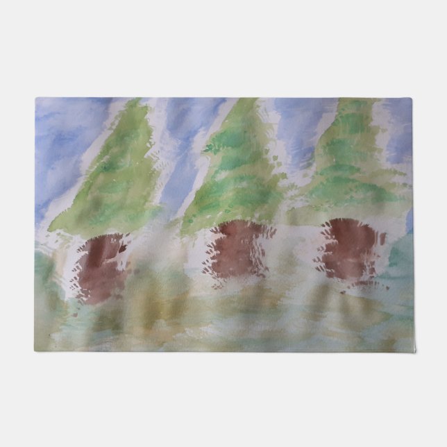 Abstract Fir Trees Doormat (Front)