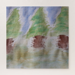 Abstract Fir Trees Jigsaw Puzzle