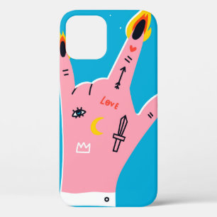 Abstract fire fingers iPhone 12 case