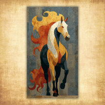 Abstract Fire Horse – Bold Modern Equine Art