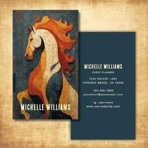 Abstract Fire Horse – Modern Equine Art Design Business Card
