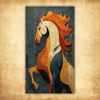 Abstract Fire Horse – Modern Equine Art Design Poster