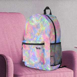 abstract fire opal inspired texture printed backpack