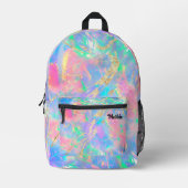 abstract fire opal inspired texture printed backpack (Front)
