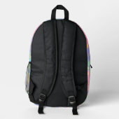 abstract fire opal inspired texture printed backpack (Back)
