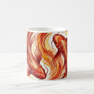 Abstract Fire Red Koi Swirl Coffee Mug