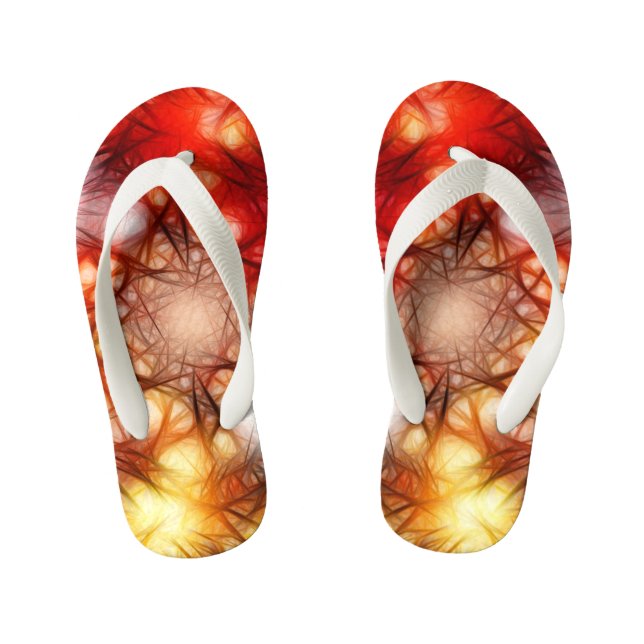 Abstract Fireworks Stars Background-34944 Kid's Jandals (Footbed)