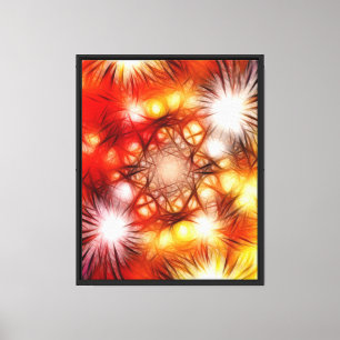Abstract Fireworks Stars Background Canvas Print