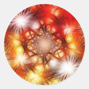 Abstract Fireworks Stars Background Classic Round Sticker