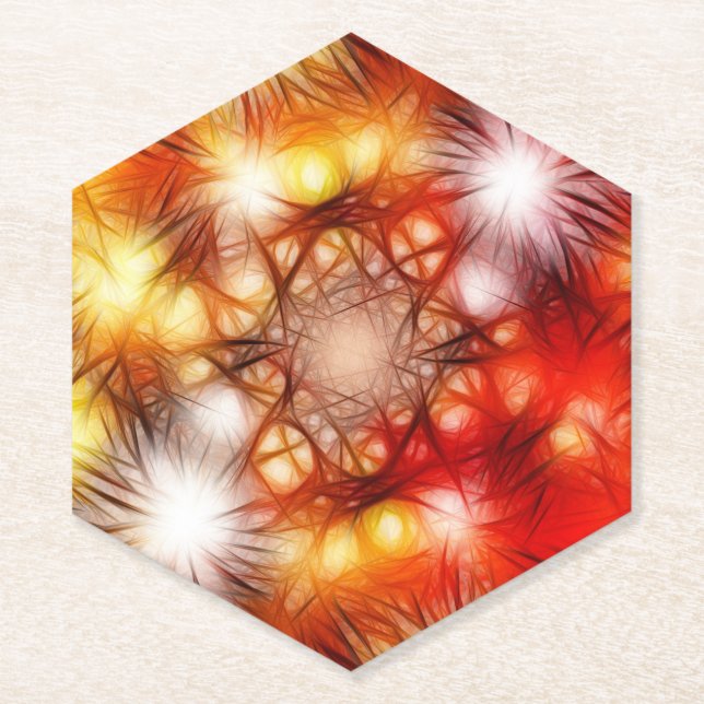 Abstract Fireworks Stars Background Paper Coaster (Front)