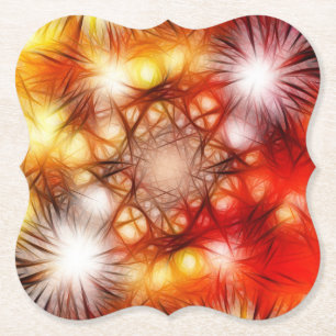 Abstract Fireworks Stars Background Paper Coaster