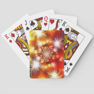 Abstract Fireworks Stars Background Playing Cards