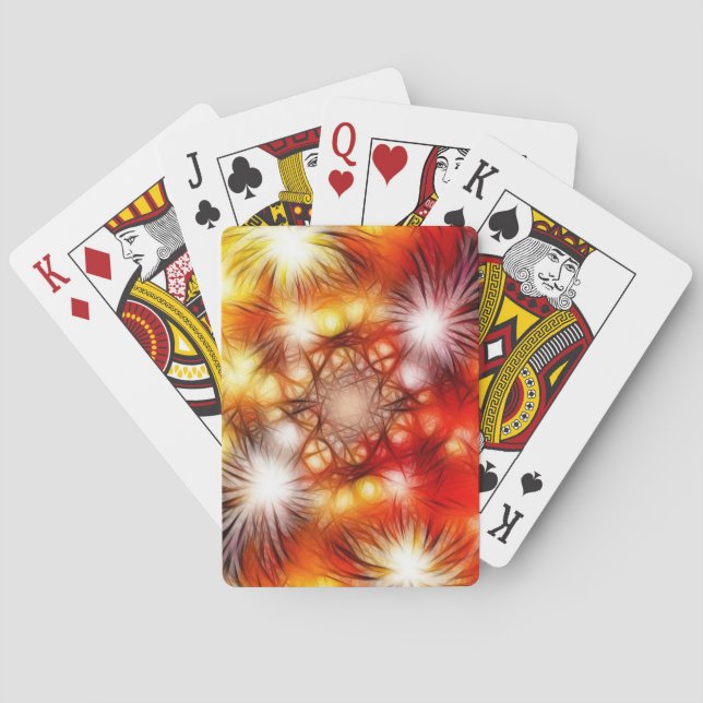 Abstract Fireworks Stars Background Playing Cards (Back)