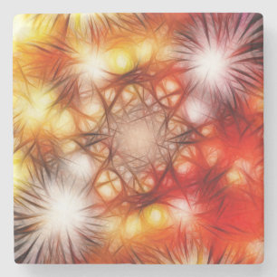 Abstract Fireworks Stars Background Stone Coaster