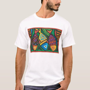 Abstract Fish Art Design T-Shirt