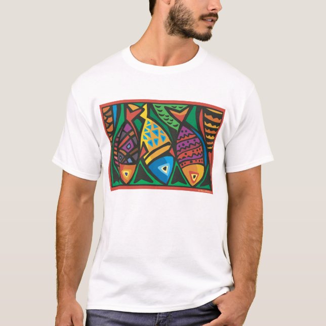 Abstract Fish Art Design T-Shirt (Front)