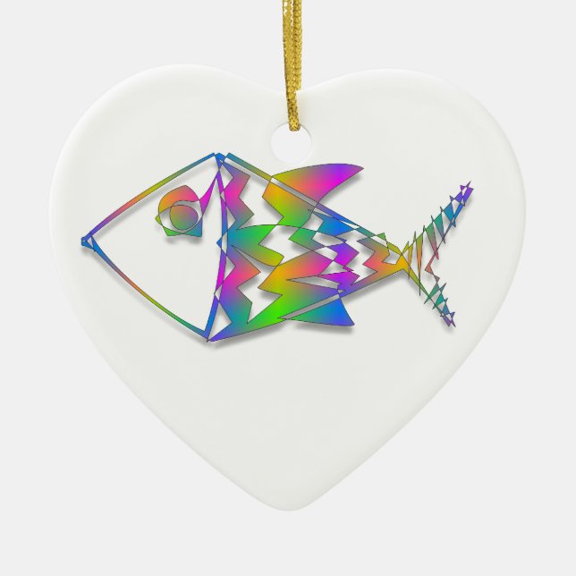 Abstract Fish Ceramic Tree Decoration (Front)