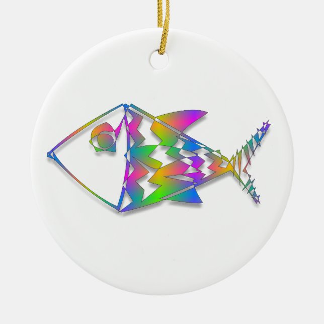 Abstract Fish Ceramic Tree Decoration (Front)