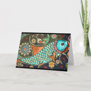 Abstract Fish Greeting Card