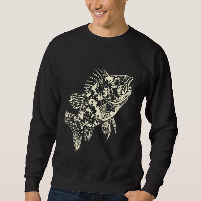 Abstract Fish Illustration Fishing Art Sweatshirt (Front)