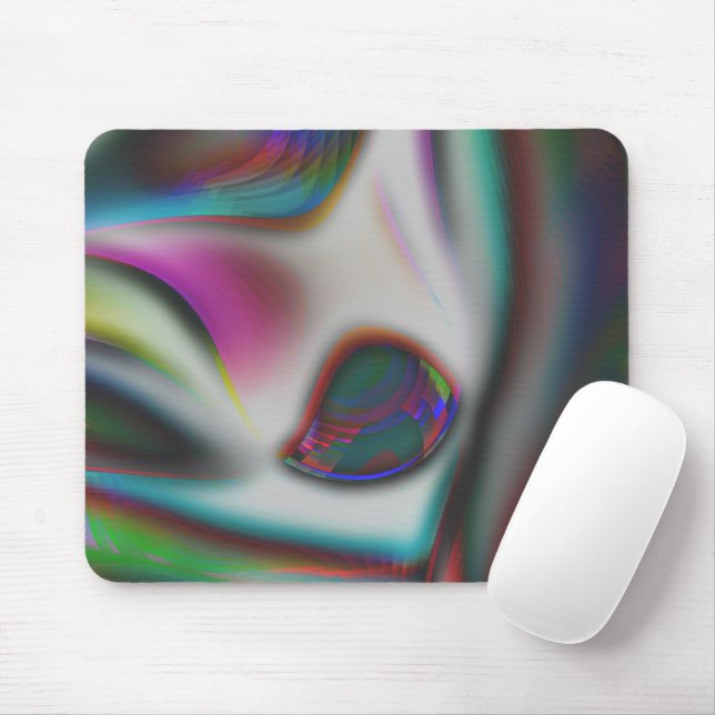 abstract fish mouth with psychedelic to soft blur  mouse pad (With Mouse)