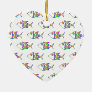 Abstract Fish Pattern Ceramic Tree Decoration