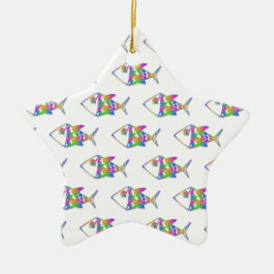 Abstract Fish Pattern Ceramic Tree Decoration