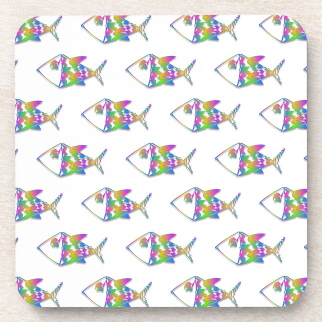 Abstract Fish Pattern Coaster (Front)