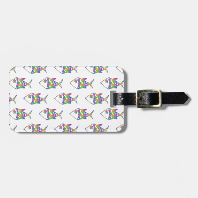 Abstract Fish Pattern Luggage Tag (Front Horizontal)