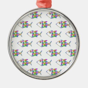 Abstract Fish Pattern Metal Tree Decoration