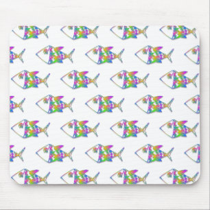 Abstract Fish Pattern Mouse Pad