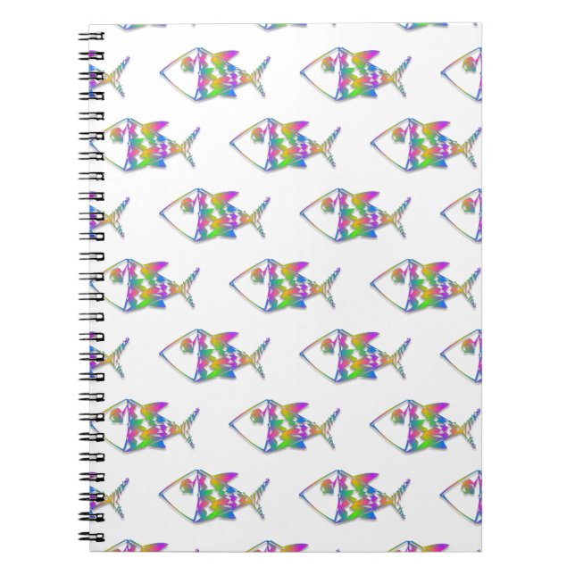 Abstract Fish Pattern Spiral Notebook (Front)