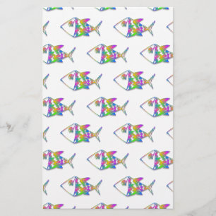 Abstract Fish Pattern Stationery
