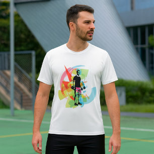 Abstract Fitness Art of Man Lifting Dumbbells T-Shirt