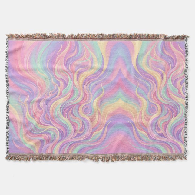 Abstract Flame Fire Pastel Soft Blankets (Front)