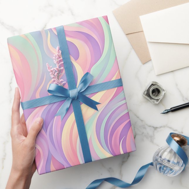 Abstract Flame Pastel Soft Wrapping Paper (Gifting)