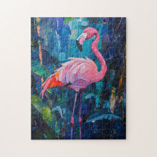 Abstract Flamingo Painting Jigsaw Puzzle